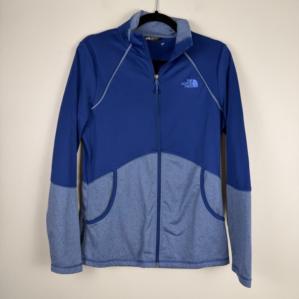 The North Face Jacket Women's Medium Blue‎ Mock Neck Athletic Full Zip Causal